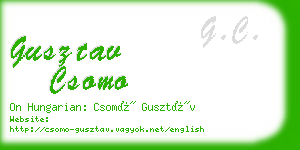 gusztav csomo business card